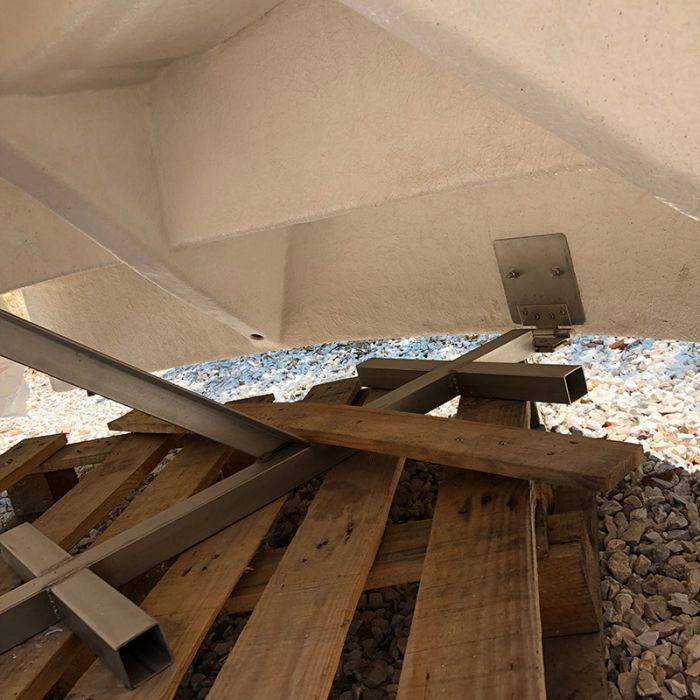 Scala interna per piscina ad angolo curvo h 1,25 m con 4 scalini per posa su liner