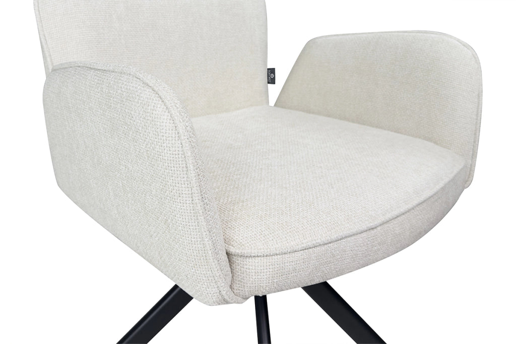 Sedia ufficio in tessuto, poltrona girevole beige – Oslo