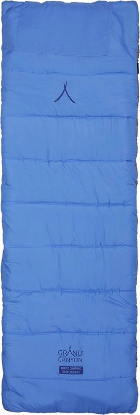 Veldbed-topper con imbottitura in poliestere, tas per cuscini, utilizzabile su entrambi i lati (blu o grigio)