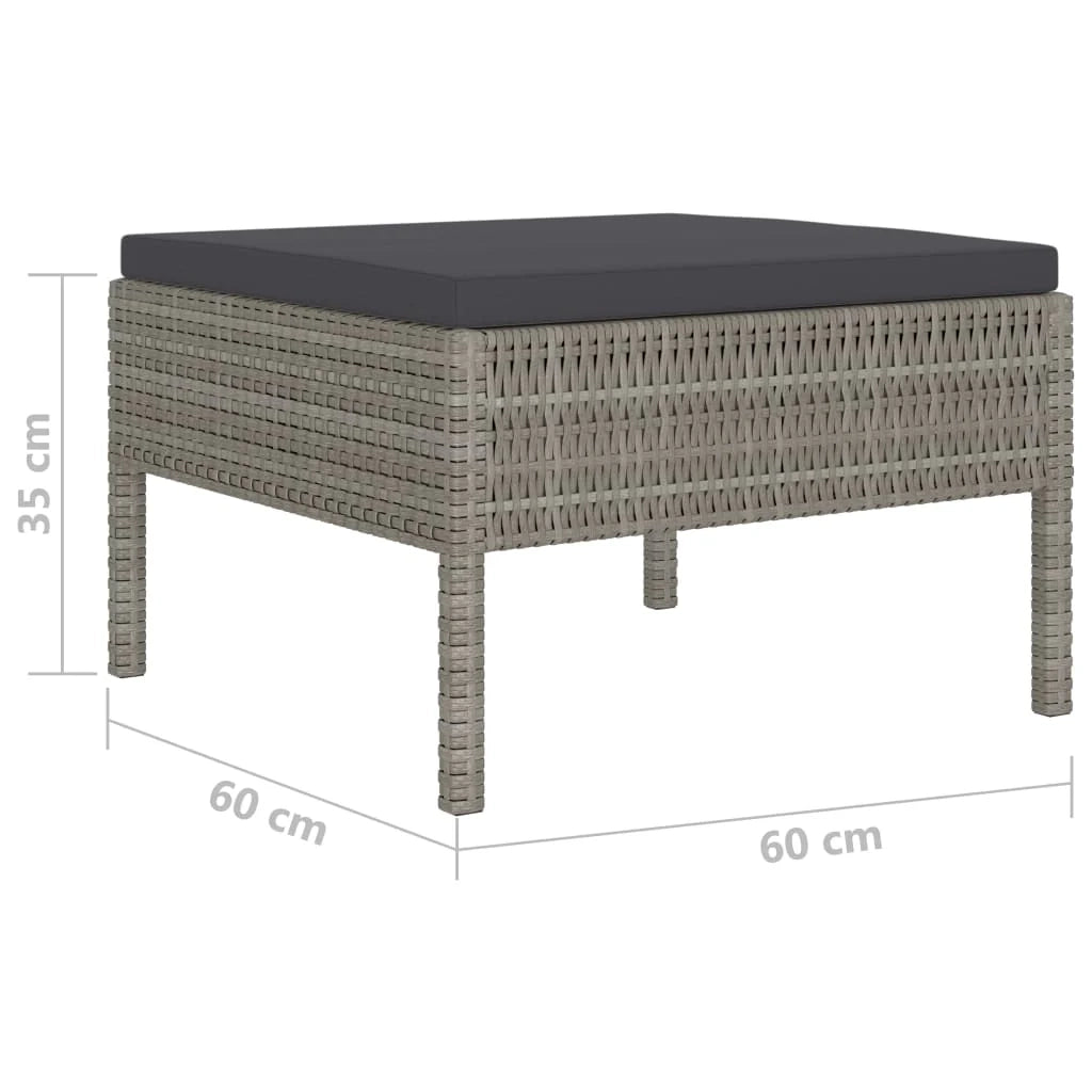 Set di mobili da giardino mobili da esterno set da 4 pezzi con cuscini resina intrecciata grigia 02_0016179