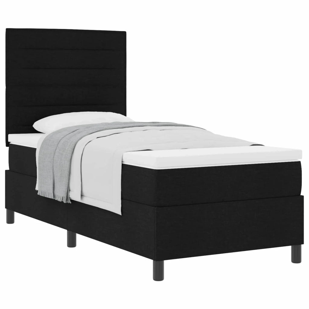 Letto a molle con materasso Nero 80 x 200 cm Tessuto 3339268