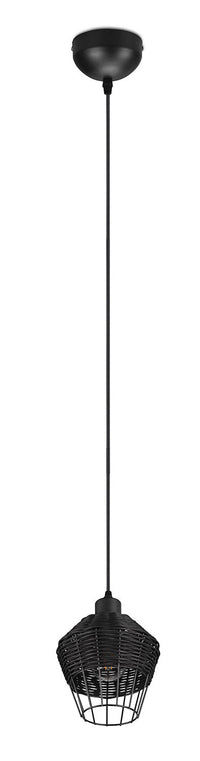 Lampada a Sospensione da Interno Attacco E27 in Tessuto Nero