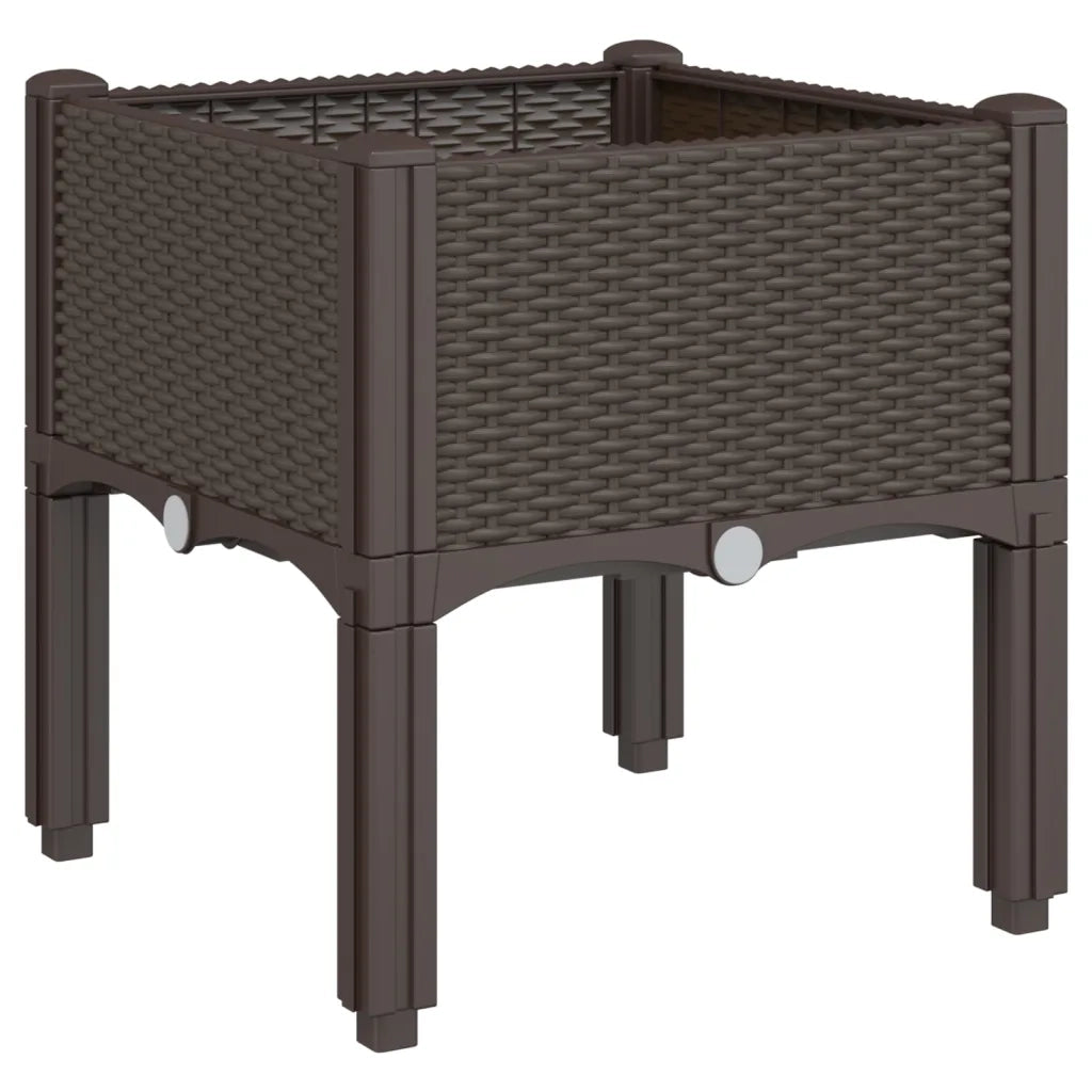 Fioriera da Giardino con Gambe Marrone 40x40x42 cm in PP 367890