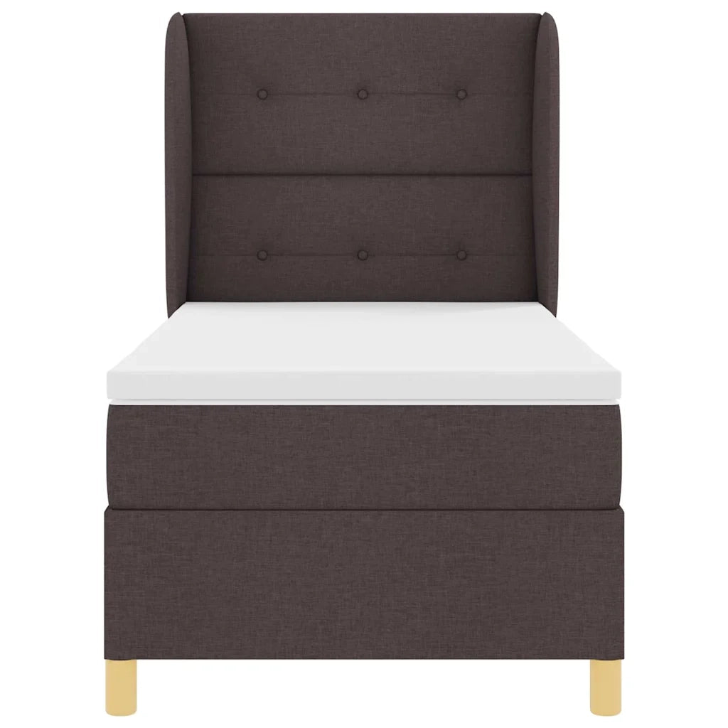 Letto a molle con testiera Marrone Scuro 200 x 100 cm Tessuto 3340742