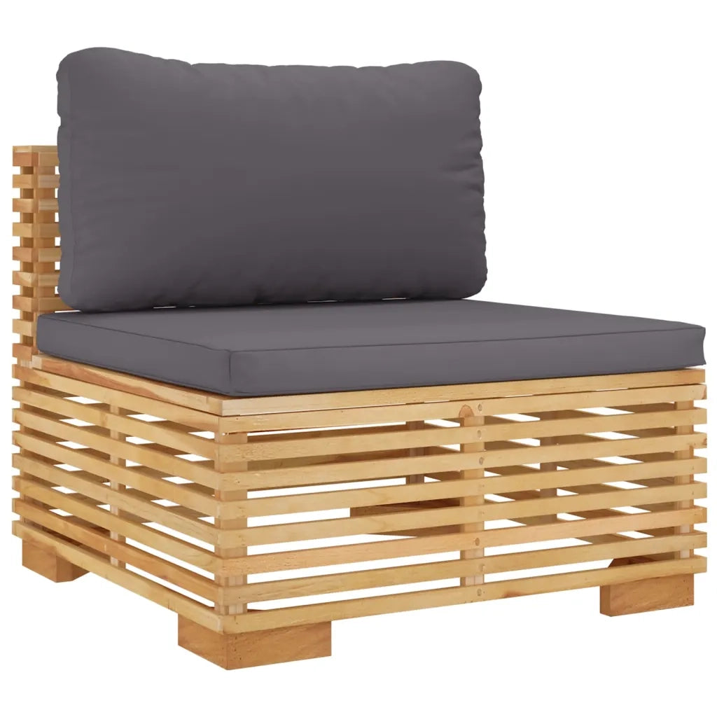 Set Divani da Giardino 3 pz con Cuscini Legno Massello di Teak 3100906