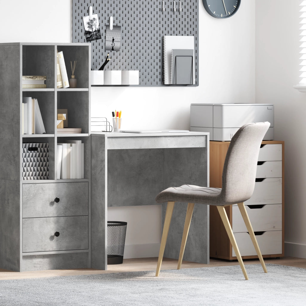 Scrivania Grigia cemento MDF con effetto cemento 70 x 50 x 76 cm