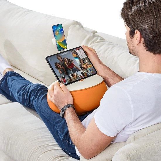 Sostegno per telefono da letto, supporto per tablet, supporto per cuscino, girevole 360 gradi (arancione)