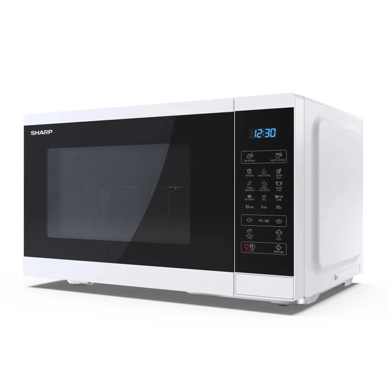 SHARP YC-MG252AE-W - FORNO A MICROONDE 25L - 900W - CONTROLLO DIGITALE - GRILL - 11 LIVELLI DI POTENZA - FULL WHITE