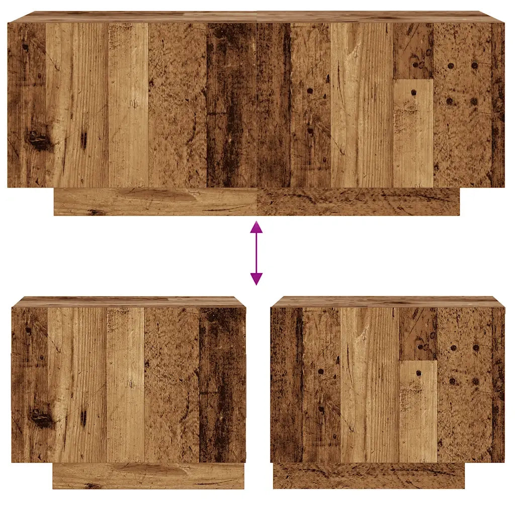 Comodino | Armadio da Notte | Mobiletto da notte Legno Antico 100x35x40 cm in Legno Multistrato