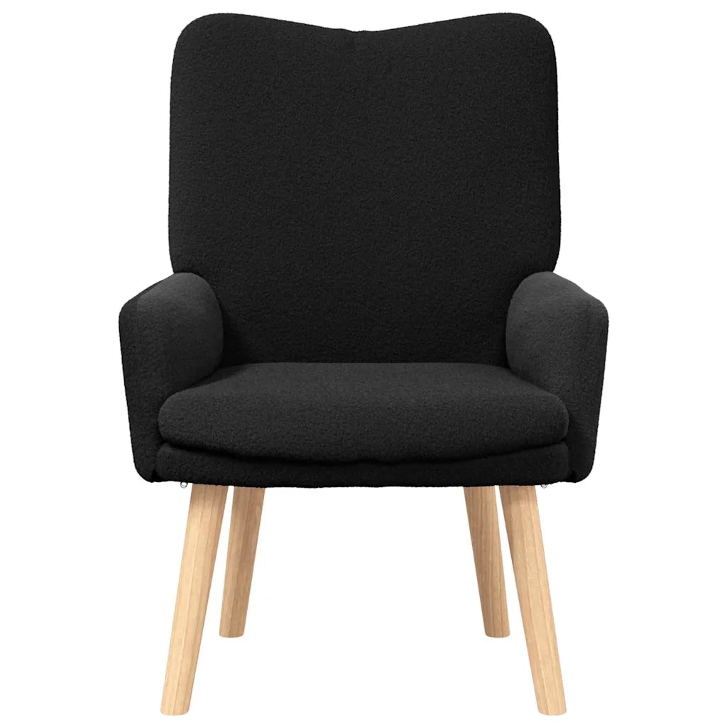 Divano Sedia-Poltrona-Poltroncina Nero 63 x 67 x 94 cm Tessuto di Pecora e Plywood