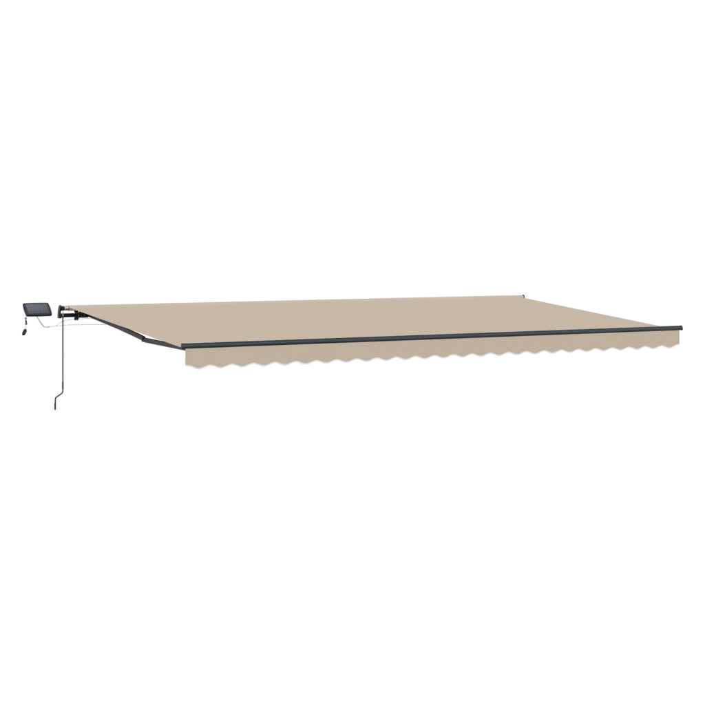 Tenda Retrattile Manuale con LED Beige 600x300 cm