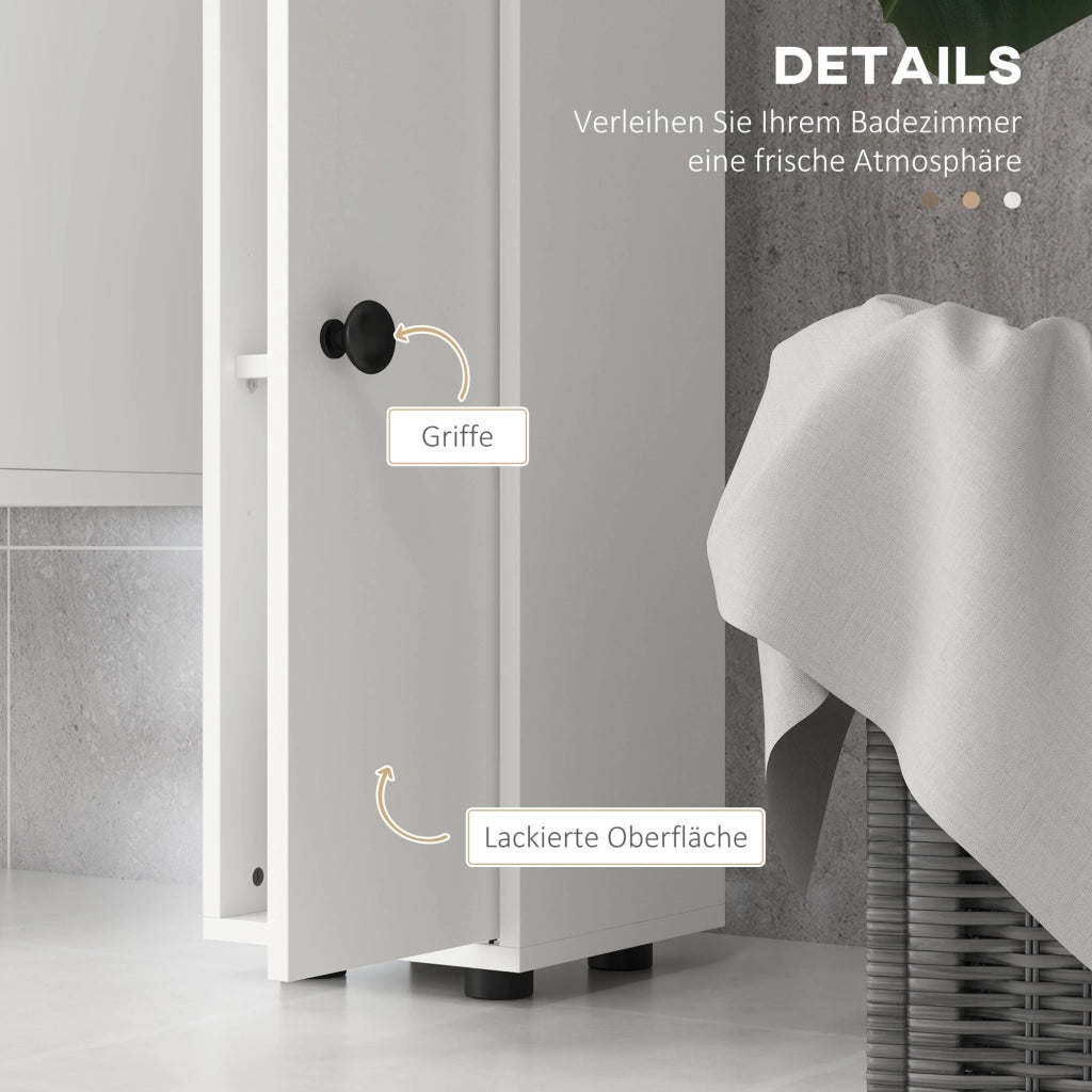 Armadietto da Bagno con 4 Ripiani e Cassetto ¨C Zephmum ¨C Bianco
