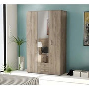 KIT ARMADIO 3 ANTE + 2 CASSETTI E SPECCHIO CM. 121X200X54