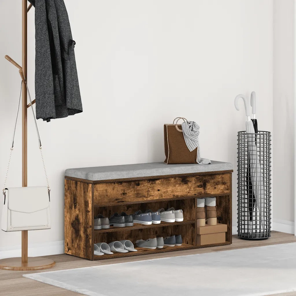 Scarpiera | Mobile per scarpe Rovere Fumo 102x30,5x45 cm in Legno Multistrato