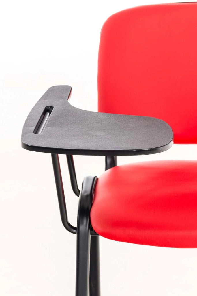 Sedia Ken in similpelle con tavolino ribaltabile rosso