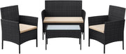 SONGMICS Set di mobili da Balcone mobili da Giardino in polyrattan PE Set Lounge mobili da terrazza Esterno Patio Balcone Giardino Nero Tortora GGF004B05