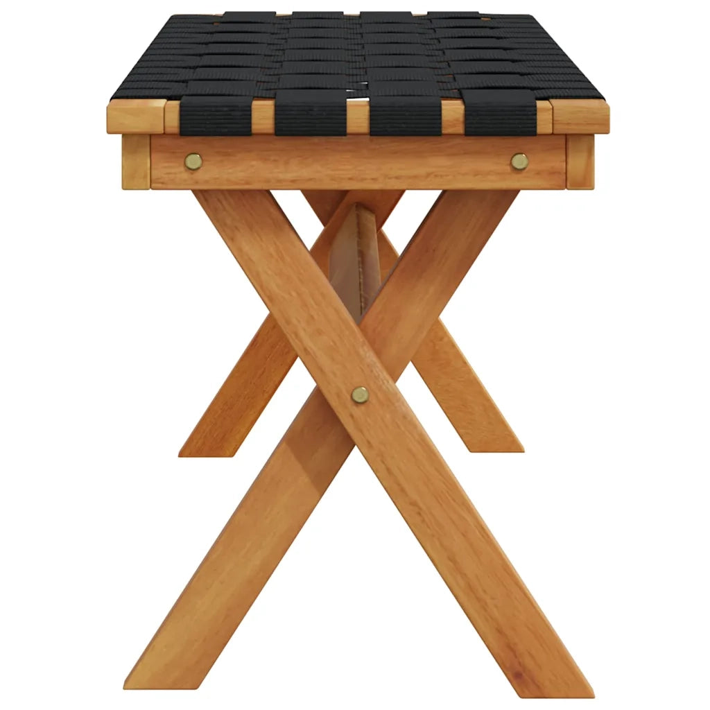 Panca da Giardino Nera in Legno Massello di Acacia e Tessuto 366514