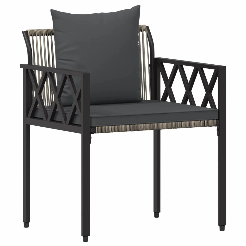 Set Mobili da Esterno 4 pcs Grigio e Grigio Scuro polyrattan 42025343