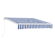 Tenda da Sole a Muro Bitonto con Bracci Estensibili e Manovella 350 x 250 cm (LxP) Blu/Bianco [en.casa]