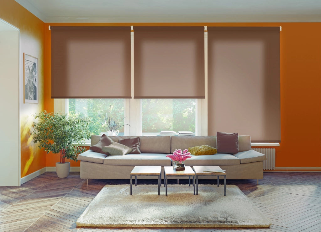 VIEWTEX Tenda a rullo Traslucida Ecofuture (100% tessuto riciclato) Marrone 75 X 190cm - Made in Europe - 5 anni di garanzia