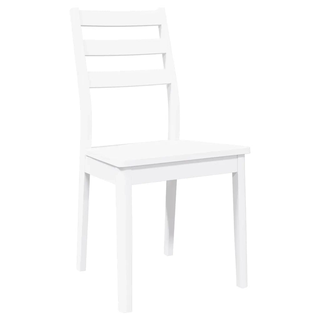 Sedie da Pranzo 2 pz Bianche in Legno Massello di Hevea 4102521