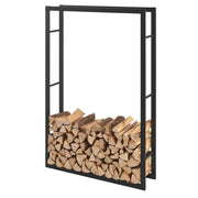 Portalegna 'Täby' (LxPxA) 100 x 25 x 150 cm Deposito per Legna da Ardere Supporto Tronchi Scaffale in Acciaio da Legnaia - Nero [en.casa]
