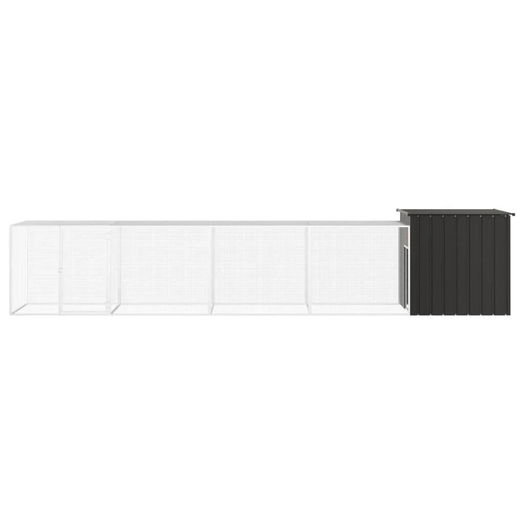 Recinto per pollaio in acciaio zincato antracite 500 x 91 x 100 cm 02_0043928