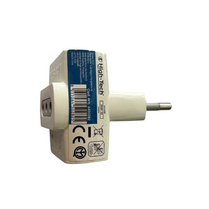 HIGH-TECH ADATTATORE TRIPLO BIANCO SPINA 10A 2P+T 3 MATERIALE ELETTRICO