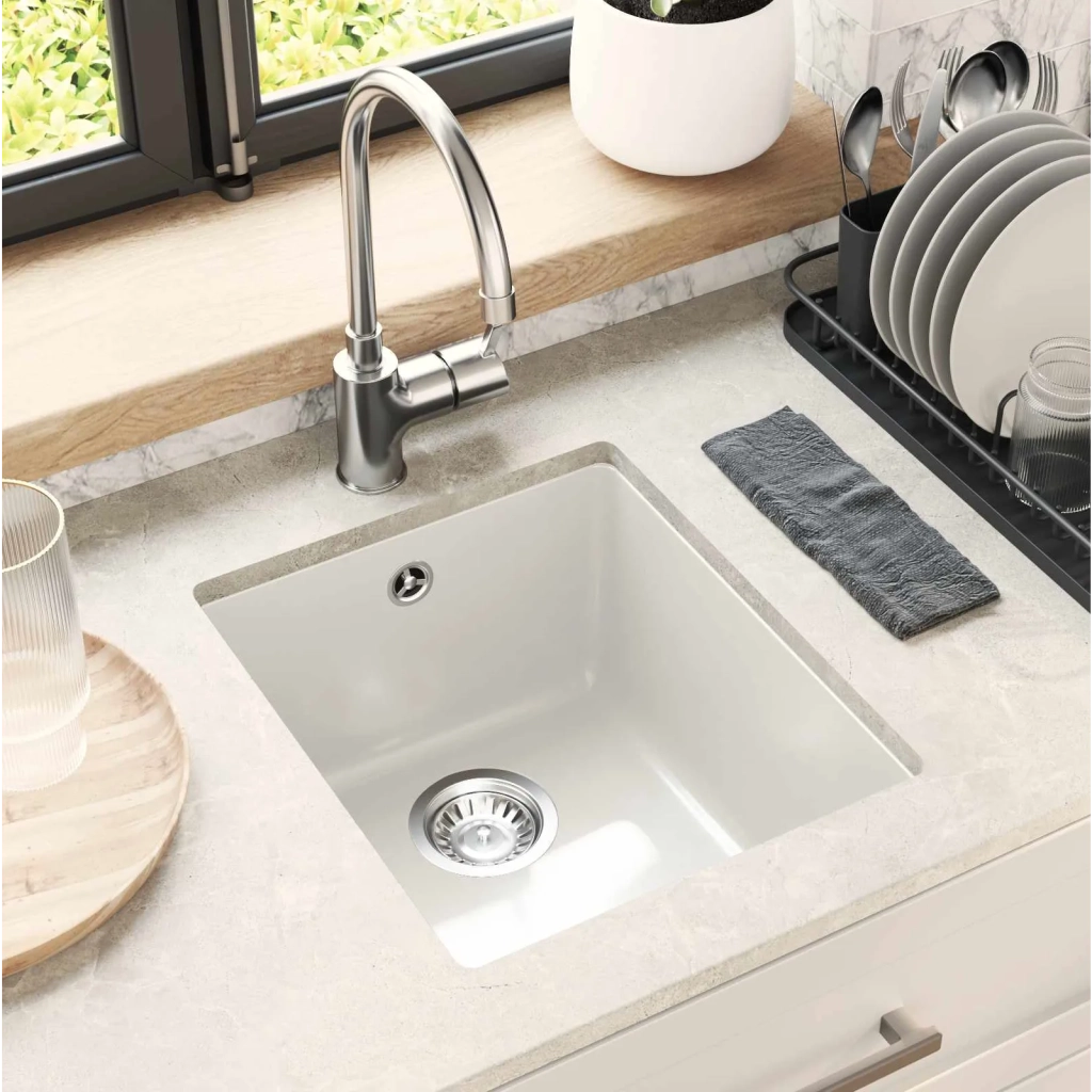 Lavello Bianco 370 x 460 mm 80% Quarzo e 20% Resina