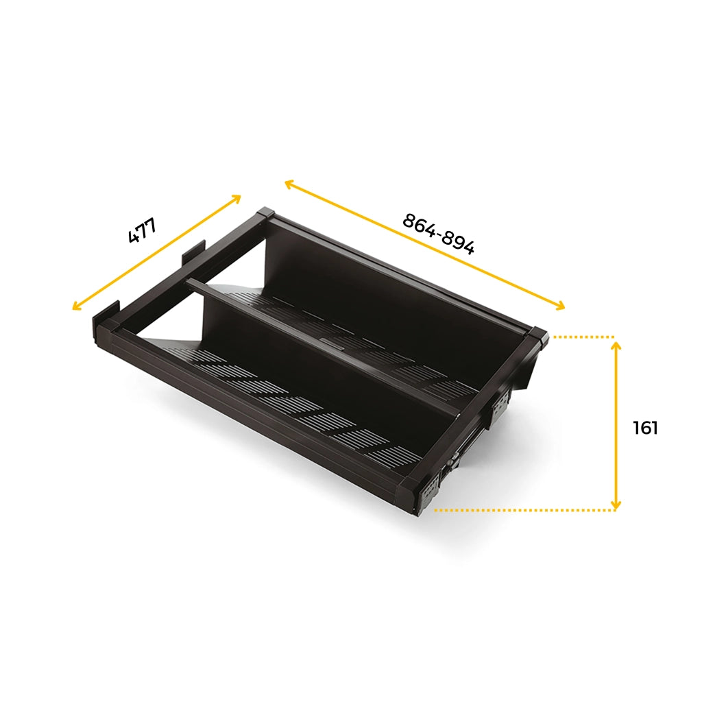 Emuca Cassetto porta-scarpe estraibile Moka, 864 - 894, Verniciato moka, Acciaio, 1 u.