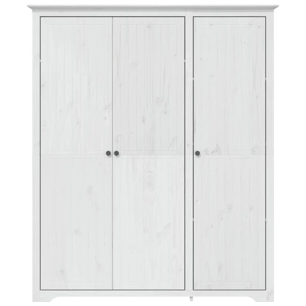 Armadio BODO 146x53,5x173 cm in Legno Massello di Pino Bianco 355062