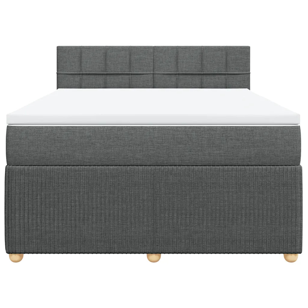 Giroletto a Molle con Materasso Grigio Scuro 140x200cm Tessuto 3287480