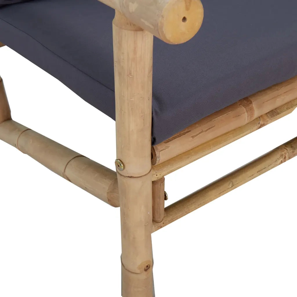 Salotto da Giardino-Set Salotto da Giardino 2pz con Cuscini Grigio Scuro Bamb¨´ 724836