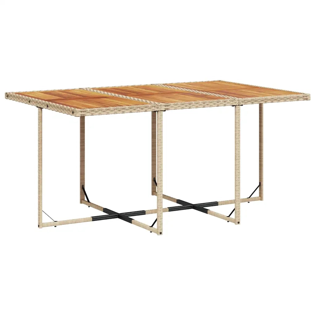 Set da Pranzo da Giardino 11 pz con Cuscini Beige in Polyrattan 3211336