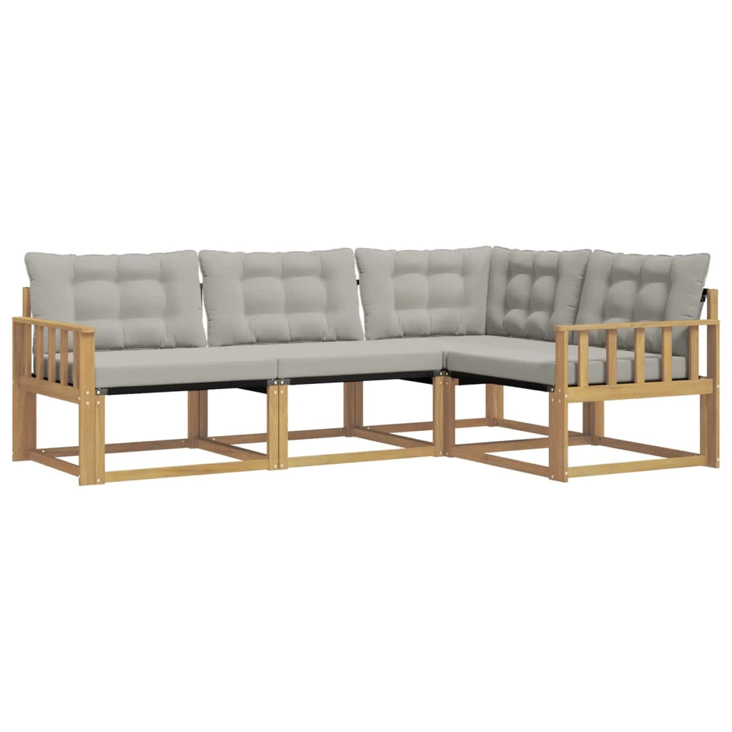 Set di divani da esterno 4 pcs Bianco e Grigio Chiaro 3388633