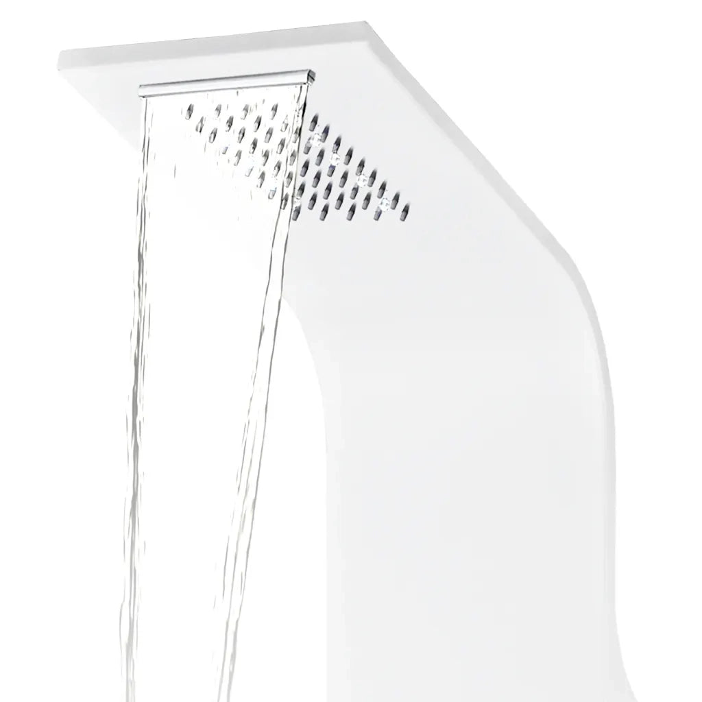 Pannello Doccia in Alluminio 20x44x130 cm Bianco CFW7381604