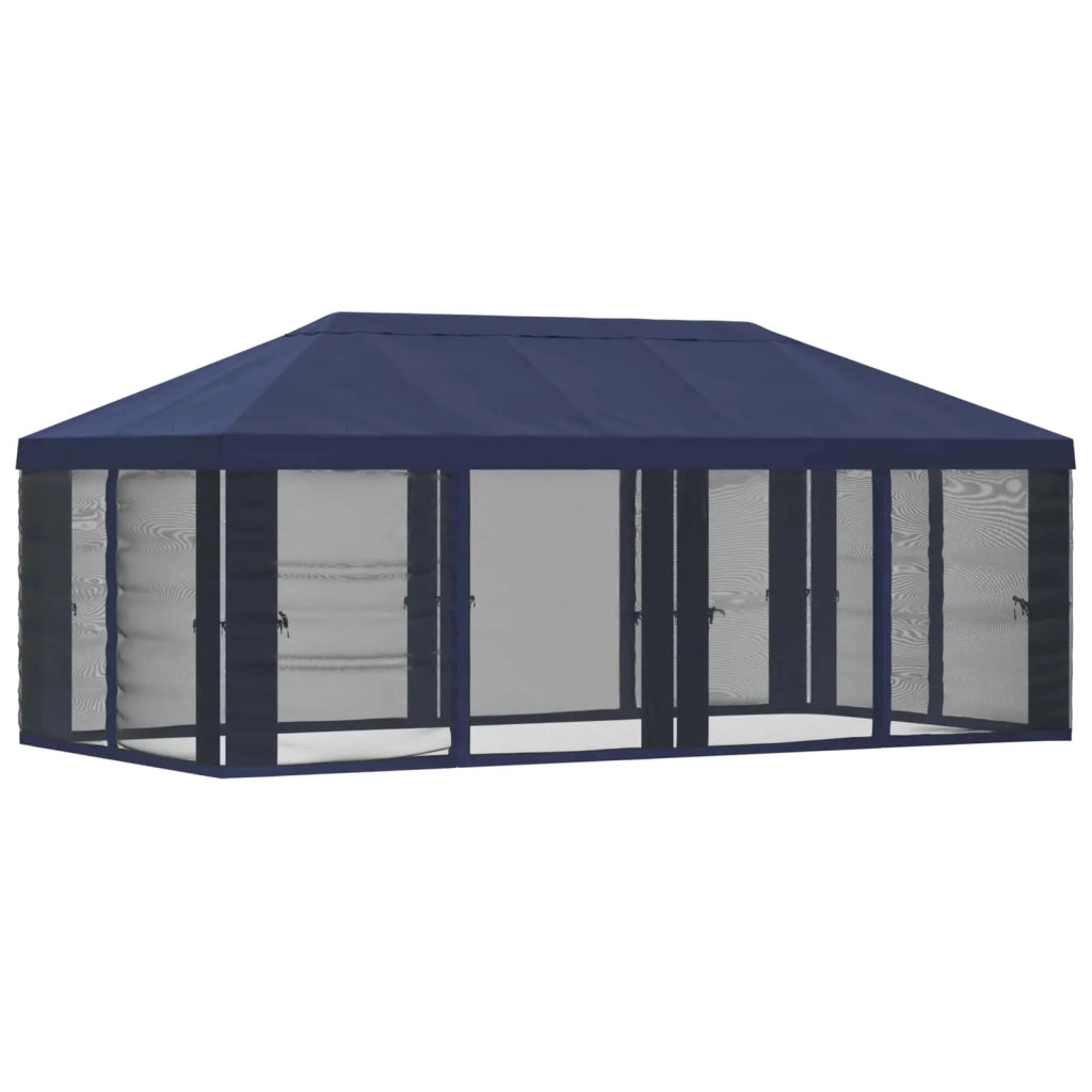 Copertura Gazebo con Pareti Laterali Blu 600,5 x 300,5 cm 900441