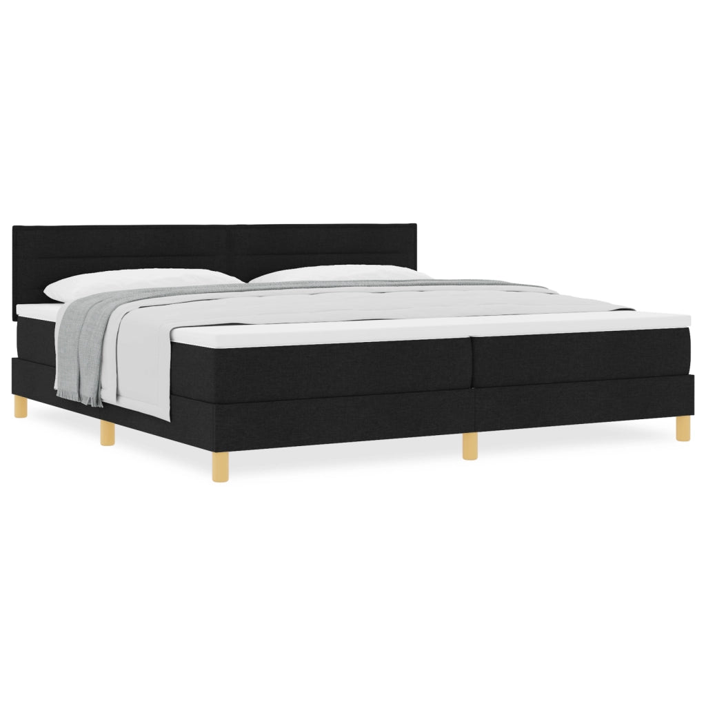 Letto a Molle con Materasso Nero 200x200 cm Tessuto