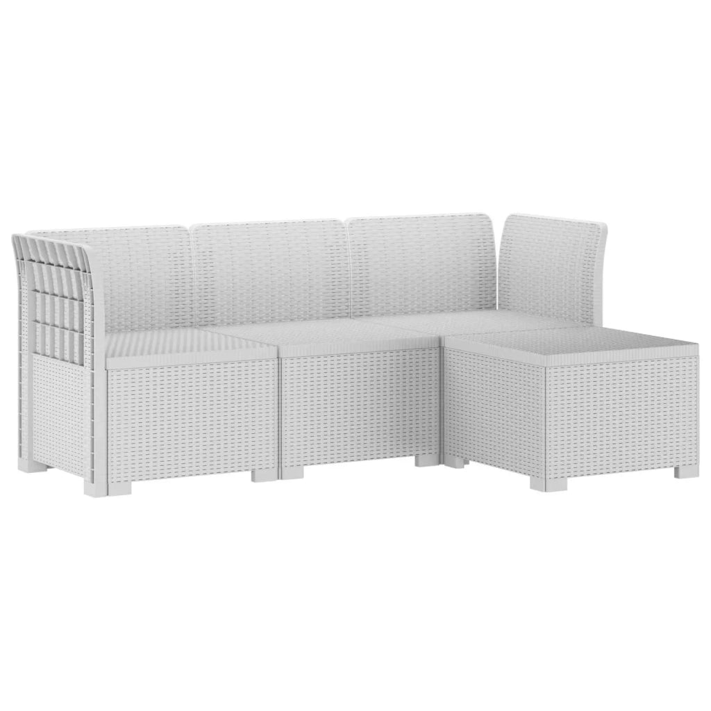 Divano da giardino 4 posti aspetto rattan PP Bianco 3443924