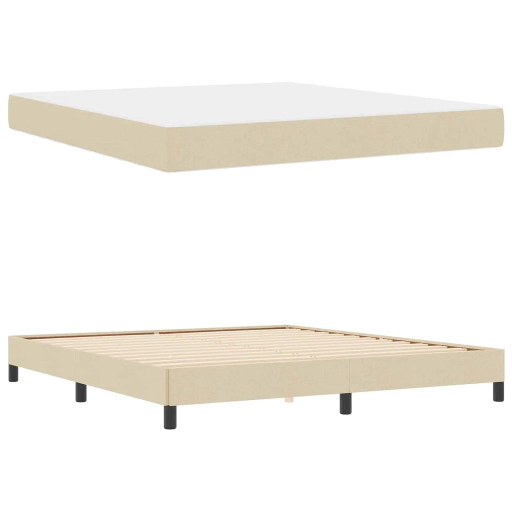 Letto a molle Crema 180 x 200 cm Tessuto 3398512