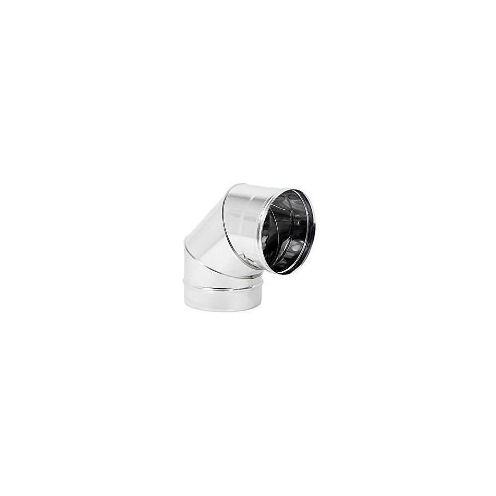 Gomito curva acciaio inox 120mm 5 decimi aisi 304, scegli se  90 gradi