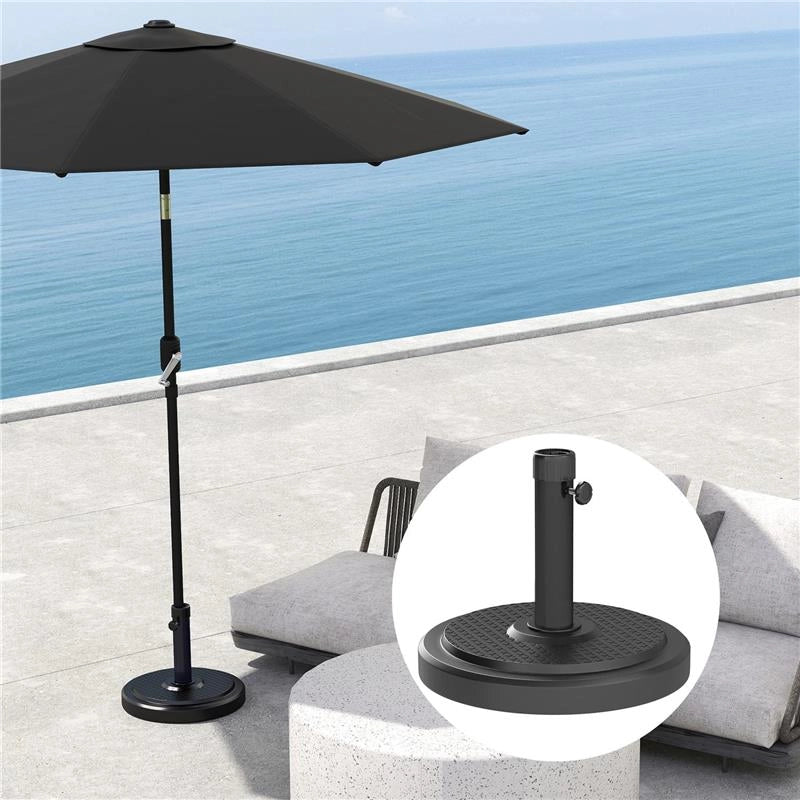 BASE PER OMBRELLONE DA 22 KG ROTONDA PER OMBRELLONI MAX 2.8 M E PALI DA 38 MM O 48 MM NERO