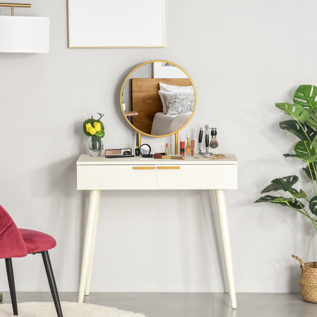 Cassettiera con specchio ¨C zephmum ¨C bianco 80x40x123 cm
