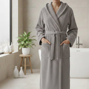 Satiza, Accappatoio 100% Cotone con Cappuccio, Grigio