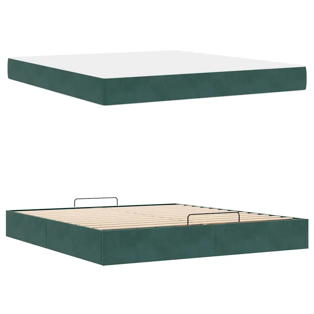 Struttura letto con materasso 2 pcs Verde Velluto 3399579
