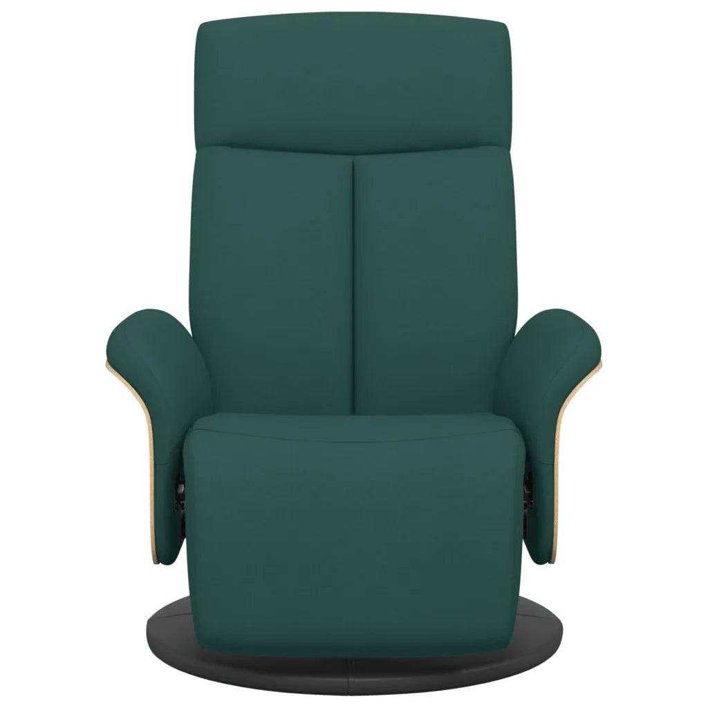 Divano Sedia-Poltrona Reclinabile con Poggiapiedi Verde Scuro in Tessuto 123793