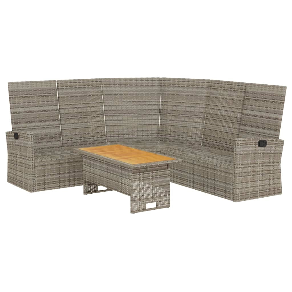 Set di mobili da giardino mobili da esterno set da 2 pezzi con cuscini resina intrecciata grigia 02_0015893