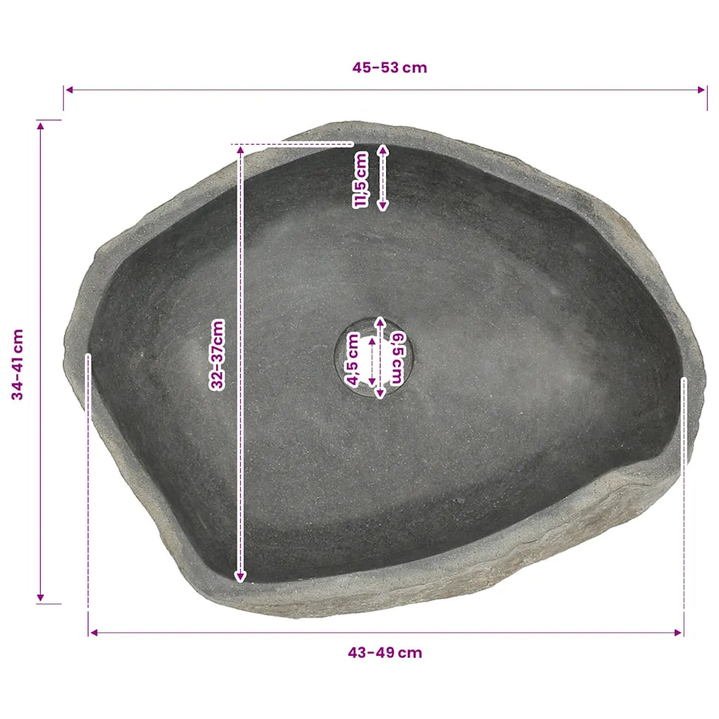 Lavandino in Pietra di Fiume Ovale (45-53)x(34-41) cm 146214