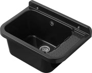 PILOZZO da muro in PP - Dim: 50 cm - Completo di GRIGLIA appoggiatutto - CR - Colore: NERO LUCIDO