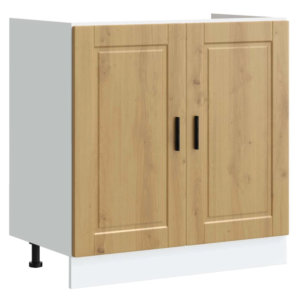 Mobiletto per lavabo Porto 2 pcs Marrone Legno multistrato 3315030